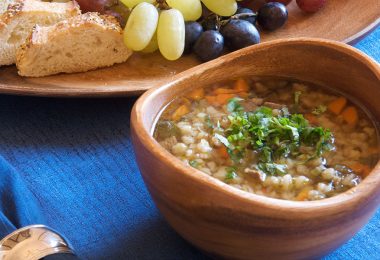 King Stefan's Banquet Hall's Beef and Barley Soup and Fried Brie Cheese